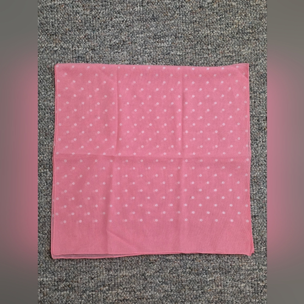 Anthropologie "Pretty In Pink" Pink & White Polka Dot Oblong Scarf